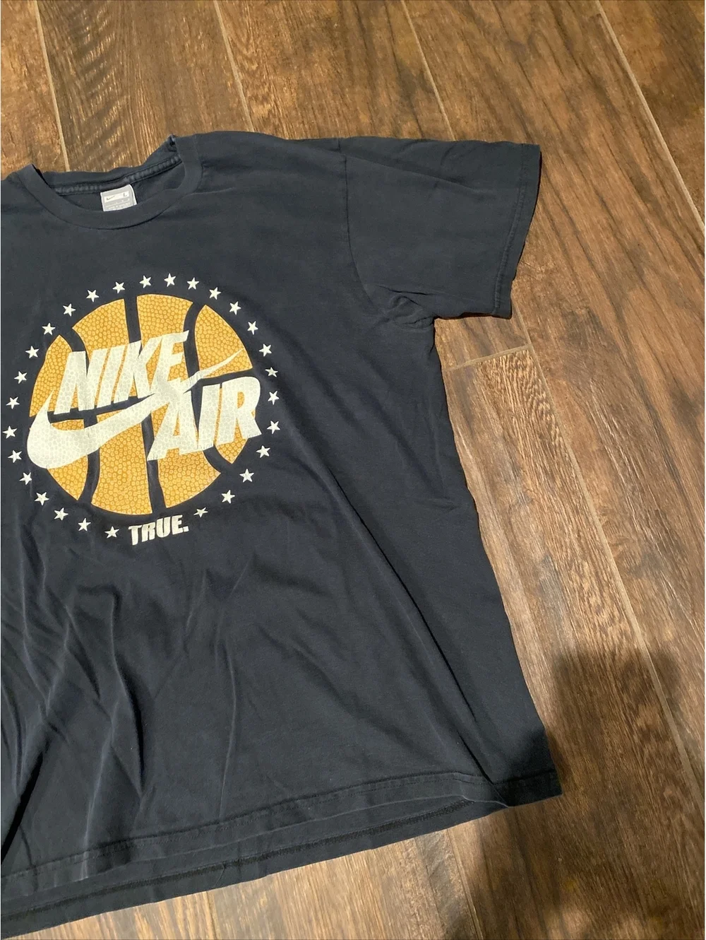 Vtg Nike Air Basketball Big Swoosh T Shirt L Air Jordan 1 90s Street Wear Max - Picture 2 of 8